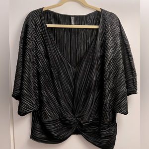 Black Crinkle Blouse